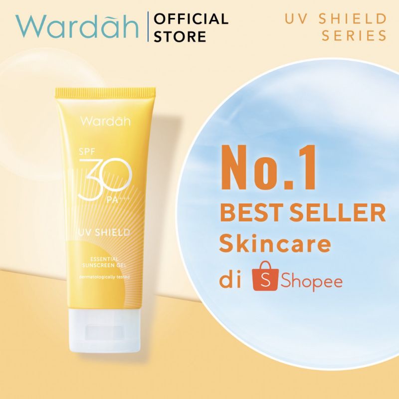 GROSIR/ECER WARDAH UV SHIELD SUNSCREEN GEL SPF 30 PA +++ 40 ML