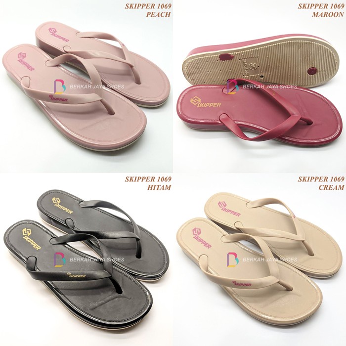 Sandal Jepit Wanita - Sandal Karet Wanita Balance Skipper Cms 1069 - Hitam, 37 Cuci Gudang