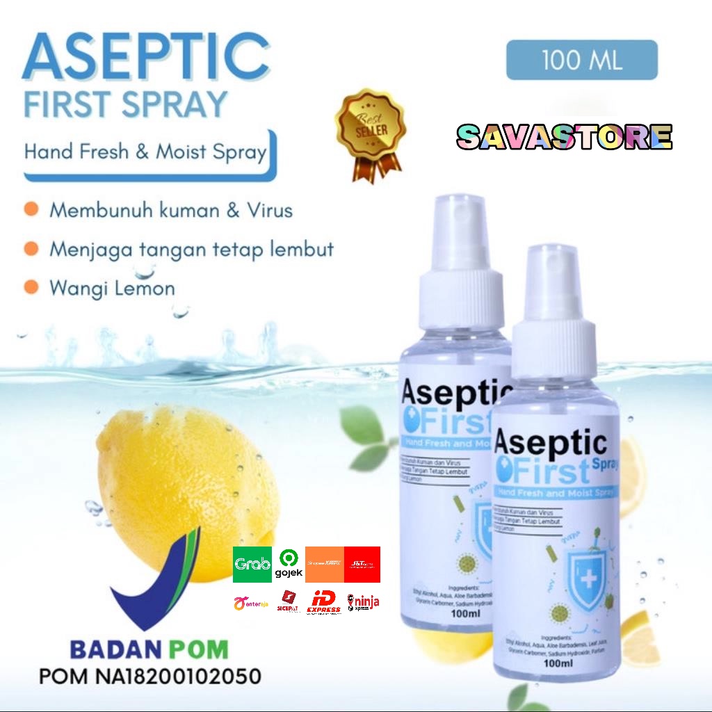 HAND SANITIZER CAIR SPRAY ASEPTIC FIRST HAND FRESH KEMASAN SPRAY 100 ML