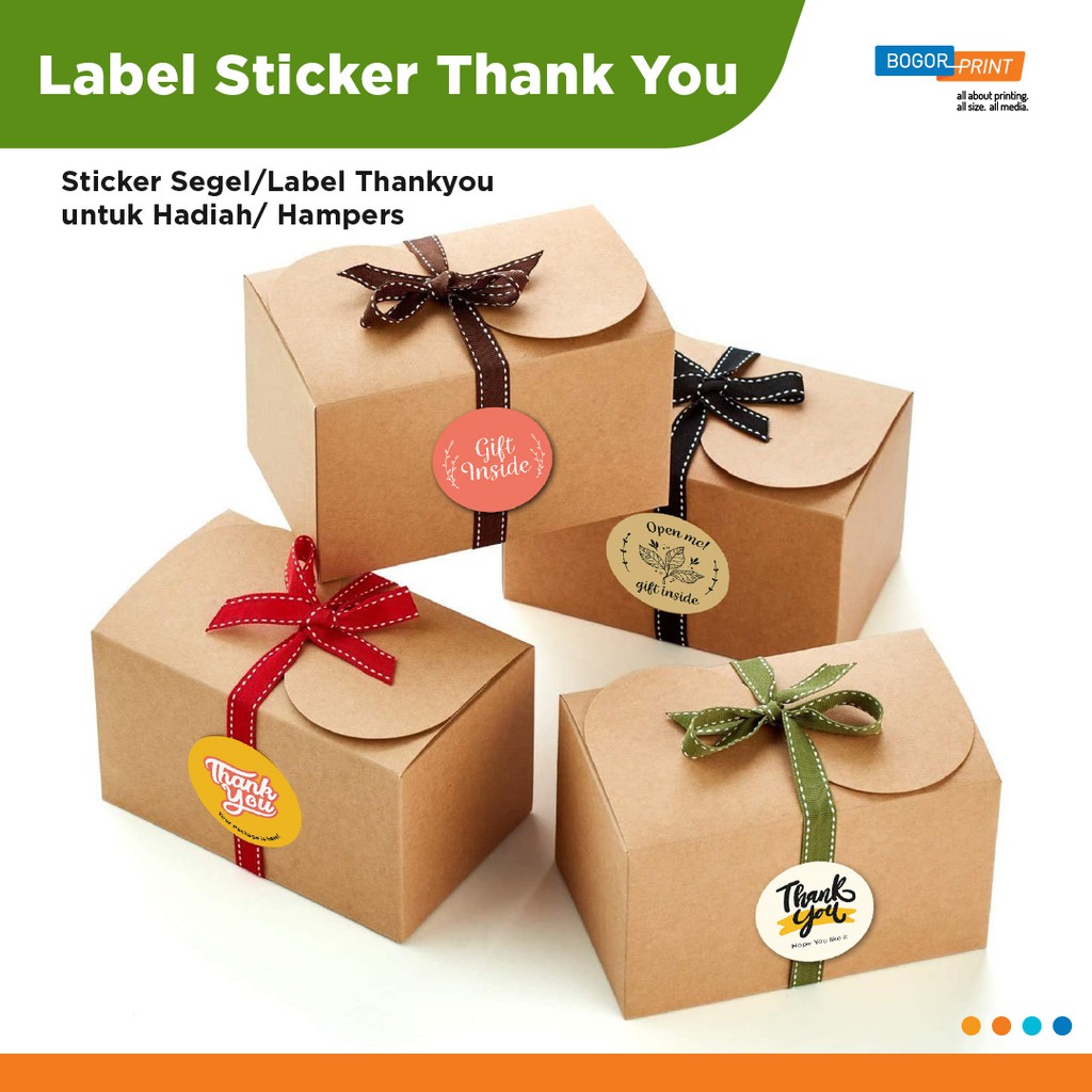 

Cetak Stiker Label Thank You Card / Ucapan Terima Kasih / Kromo Satuan / Kiss Cut / Potong Bulat