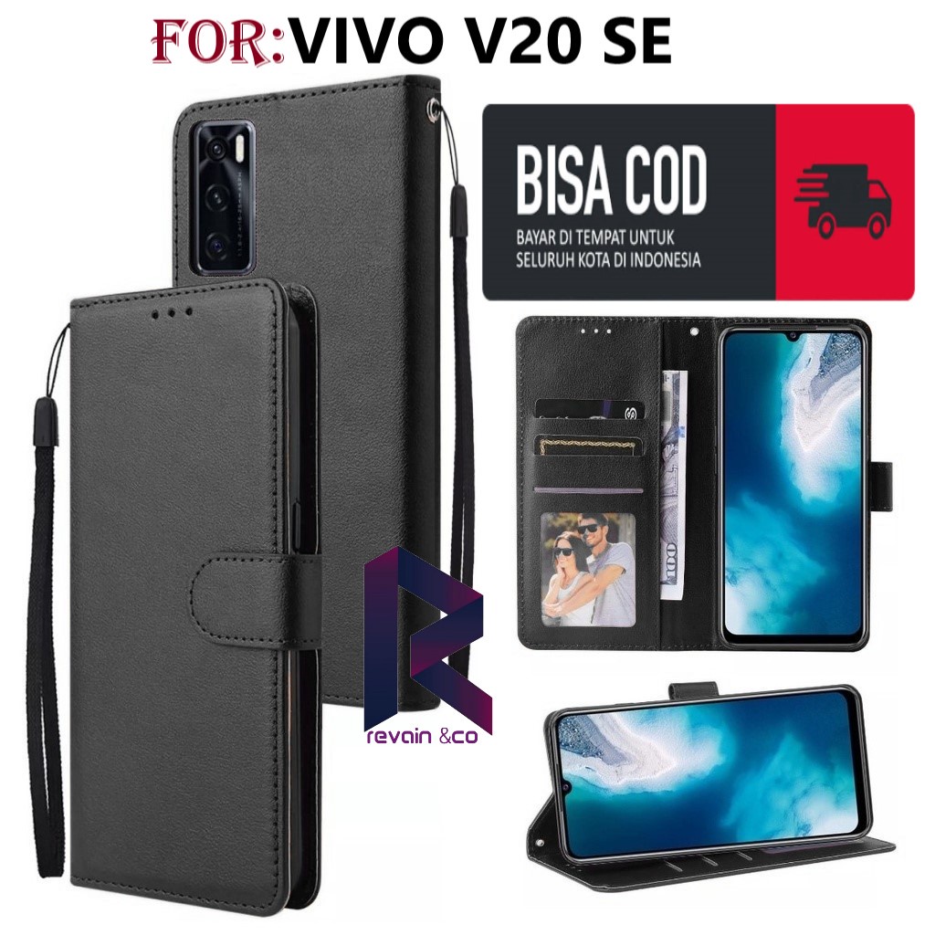 FLIP COVER VIVO V20 SE CASING DOMPET FLIP WALLET LEATHER KULIT PREMIUM SARUNG BUKA TUTUP FLIP CASE VIVO V20 SE