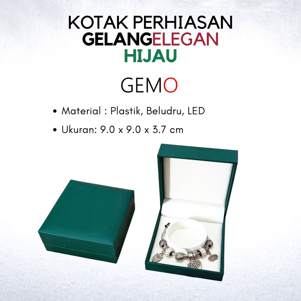 Kotak Perhiasan Elegan Hijau Set , Box Cincin, Kalung, Gelang, Anting, Liontin, Tempat Jewelry Murah, Unik, Lucu untuk Tempat Wadah Seserahan / Akad Pernikahan / Hantaran Tunangan Harga Paling Cocok untuk Aksesoris Emas Berlian/ Perak Permata