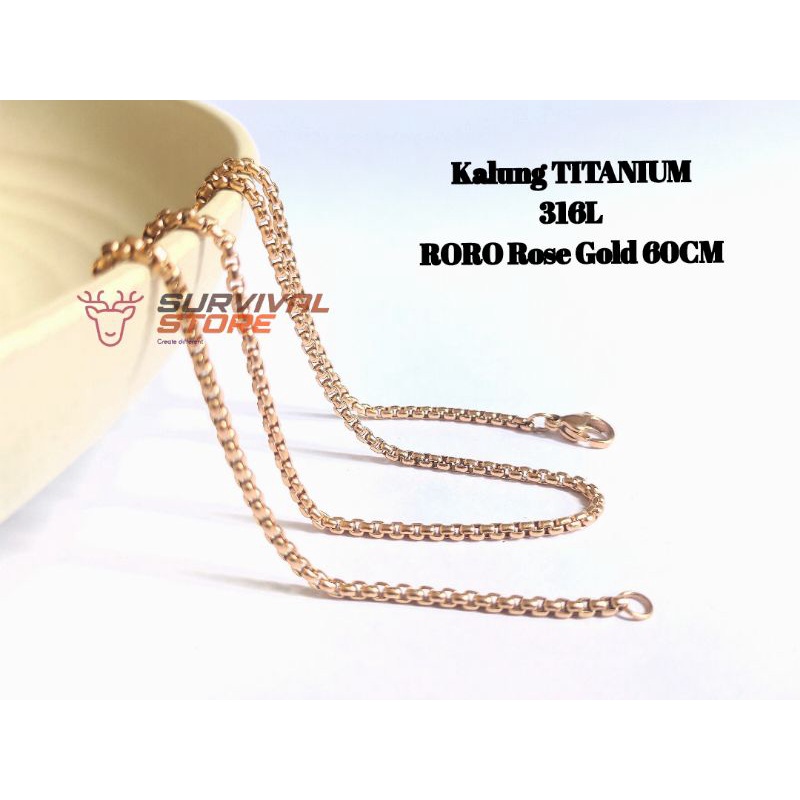Jual Rantai Kalung Titanium Rolo Rose Gold 316L | Shopee Indonesia