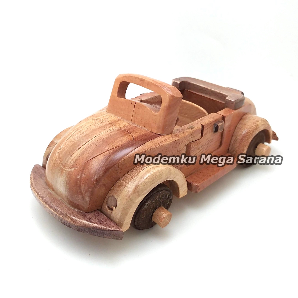 Miniatur Mobil VW Kayu Tanpa Tutup 18x9x6 cm