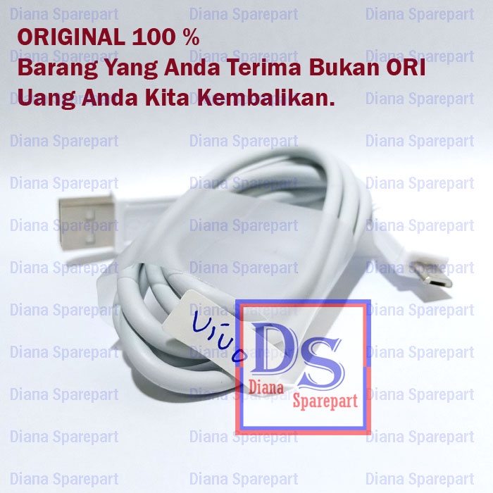 Kabel Data Vivo Y71 Y81 Y83 Cable Cas Casan Micro Fast Carging Original 100 Putih