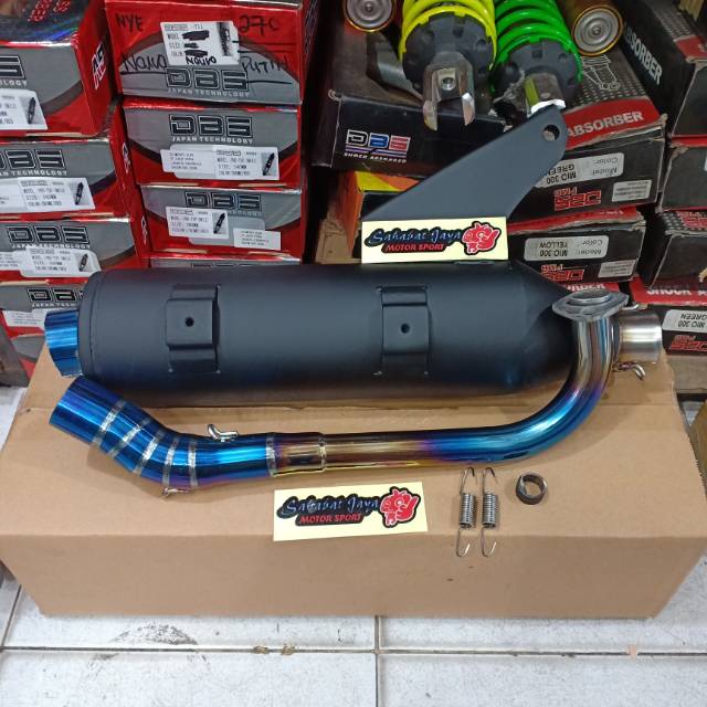 Knalpot Tsukigi Rainbow Blue Xeon Rc Xeon GT 125 Non Embos