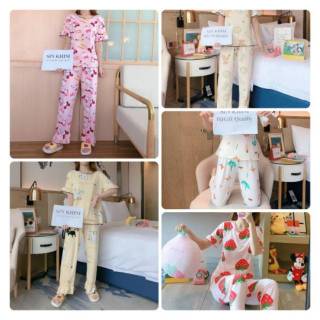 Baju tidur wanita set CP kaos spandek import All size Baju tidur wanita set CP kaos spandek import All size