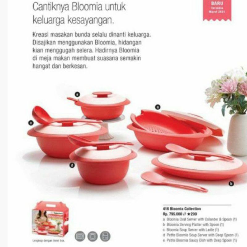 

PROMO Tuperware 5pcs Raya Blossom Cherry Blossom Bloomia Collection Gourmet Servers Set Wadah Saji