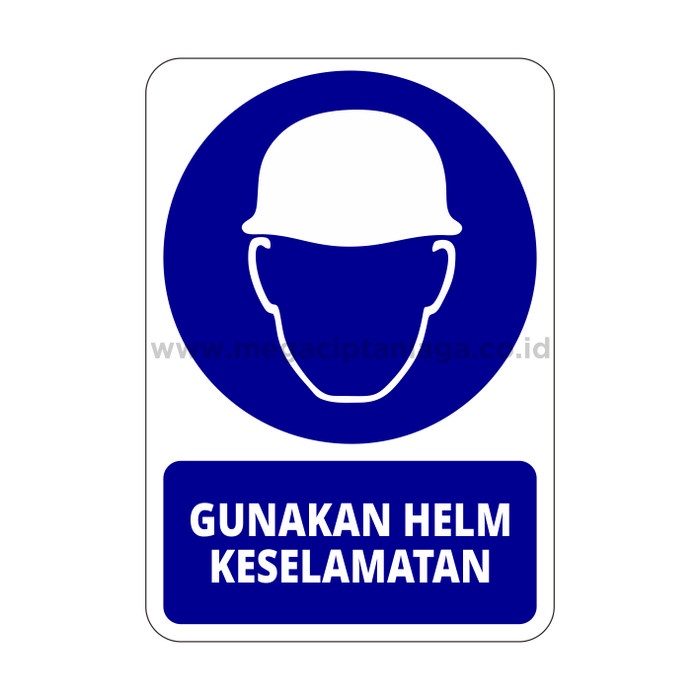 Jual Promo Safety Sign Rambu K Apd Gunakan Helm Keselamatan Cm