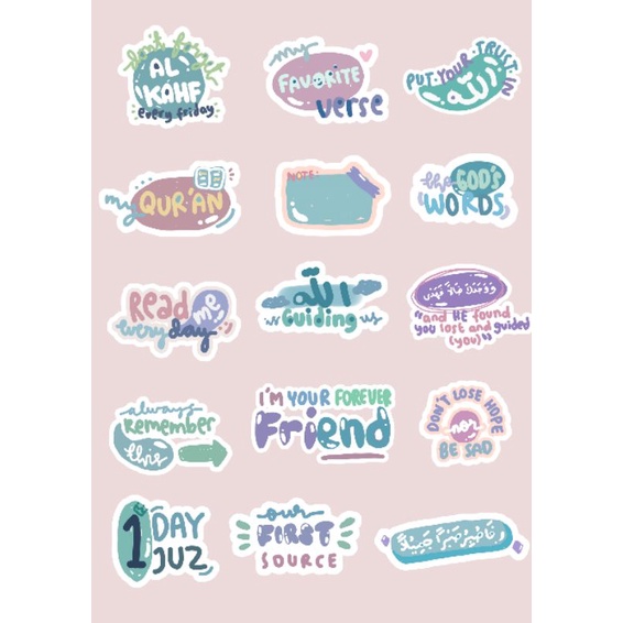 

[15 pcs] STIKER QURAN / AL QURAN / QURANIC THEME LUCU GLOSSY UNTUK QURAN, HP, LAPTOP, DLL