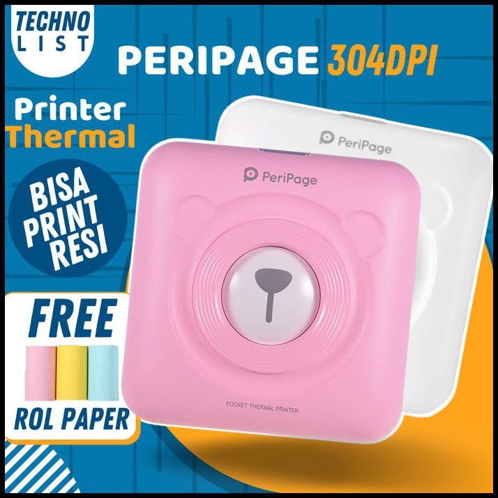 Shazfa.10 | Peripage A6 Printer Thermal Mini Bluetooth 304 Dpi Photo Print Pocket - 304 Dpi