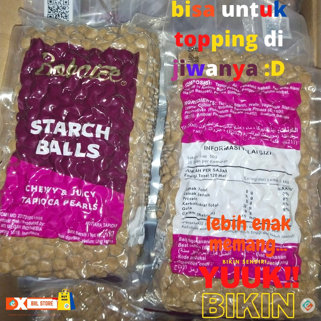 

EXBILL BUBBLE BOBA MERK BOBATEE BOBATEA TAPIOKA PEARL BOBA INSTAN TOPING MUTIARA HITAM