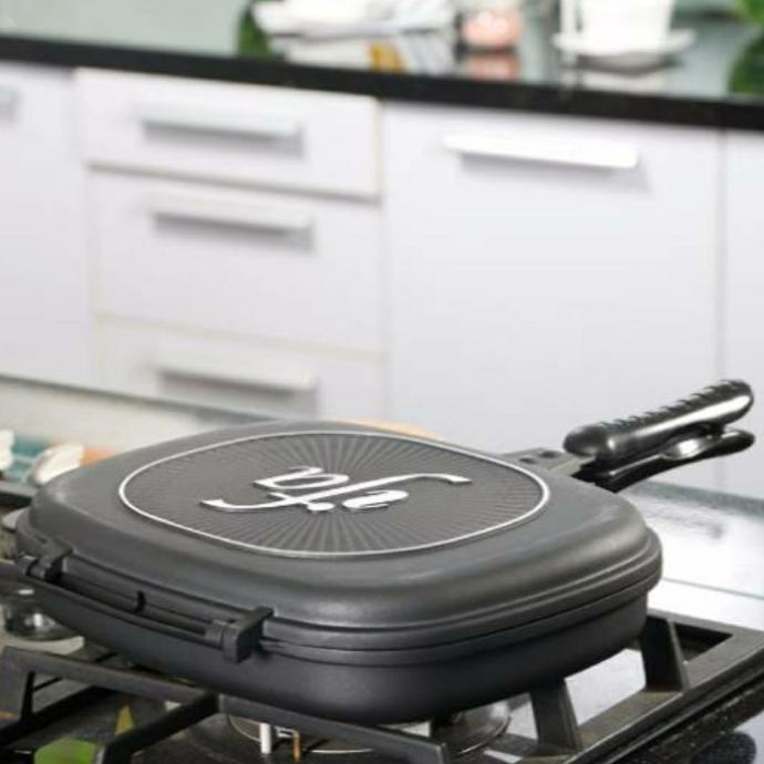 monggo] pan teflon Ichef / grill pan / double pan