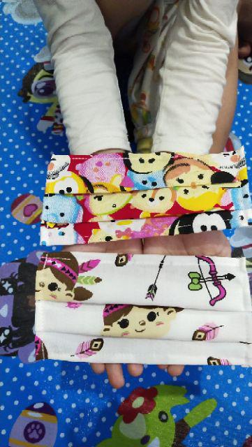 Masker Kain Anak 2 Lapis + Selipan Tissue Lapisan Dalam Anti Air