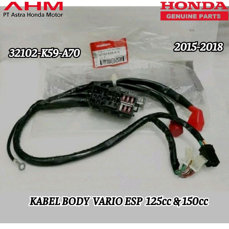 Kabel Baterai Bagian Aki Sub Harness Battery Vario 125 & 150 Led 32102K59A10 32102-K59-A10  Asli Ori