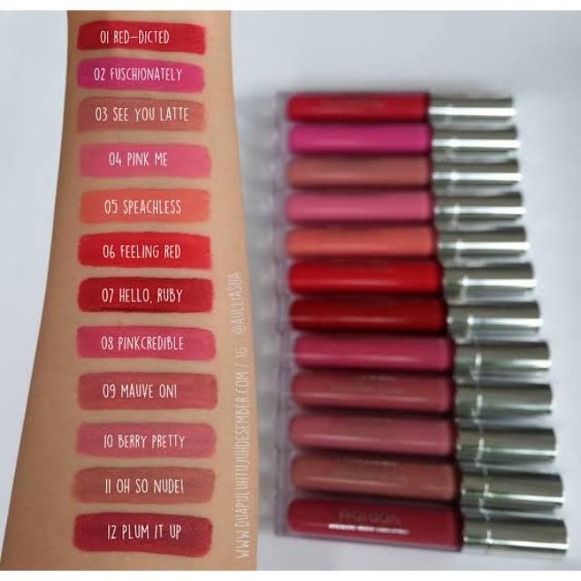 Wardah Exclusive Matte Lip Cream warna 1-18 4gram