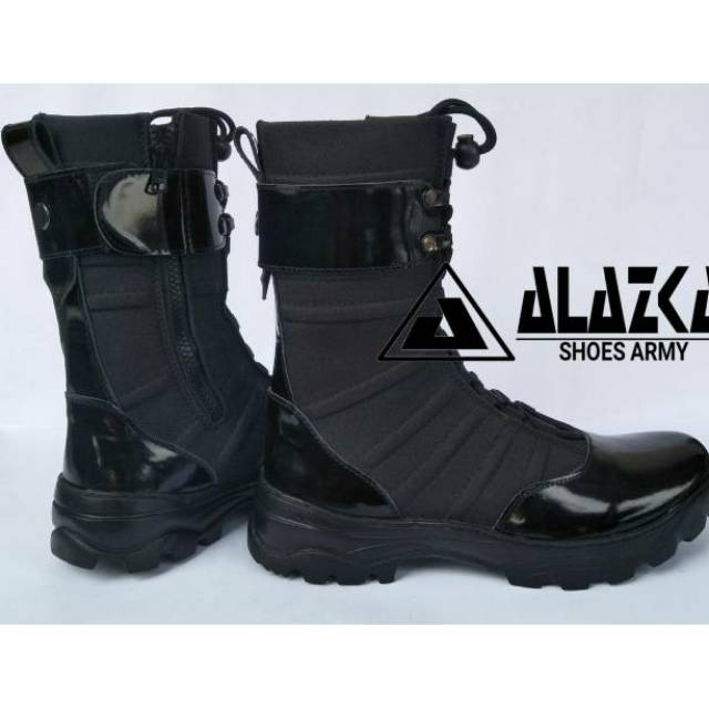 Sepatu PDL Kulit Ninja Kilap Sol TNI Alazka