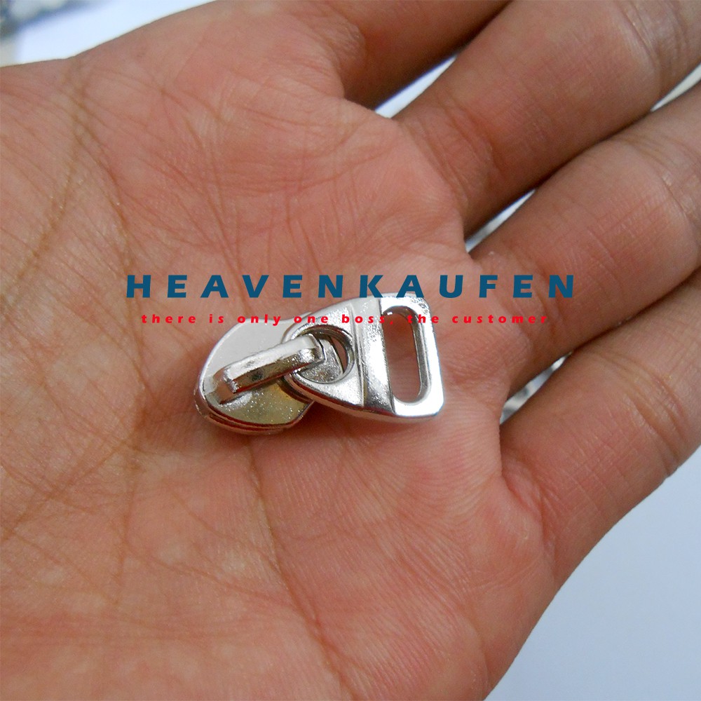 Kepala Resleting/Kepala Zipper Terbalik No 5 Nikel Silver