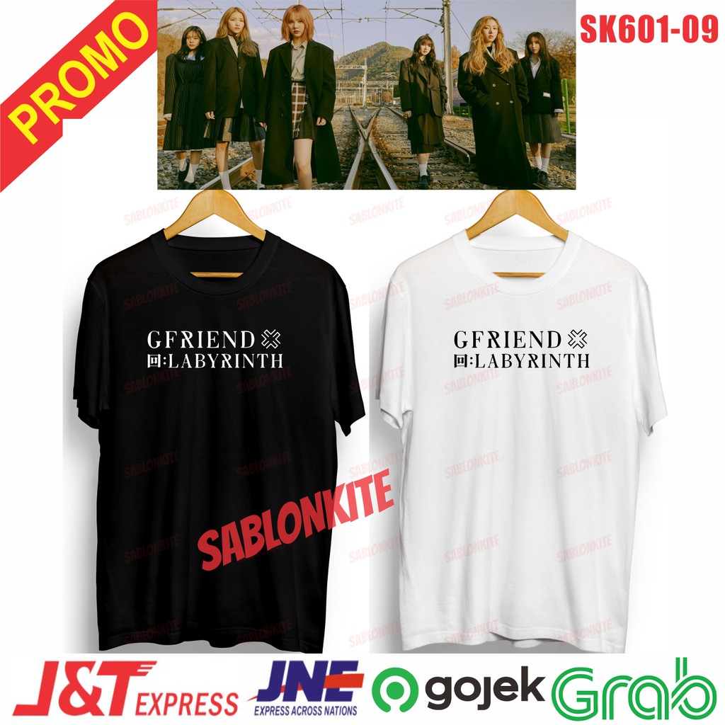 MURAH!!! T-SHIRT KAOS GFRIEND LABYRINTH FONT LOGO BAHAN KAOS COMBED 30S