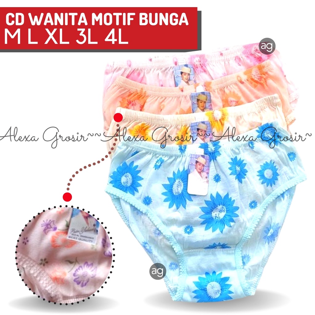 CD WANITA MOTIF BUNGA TERMURAH M L XL 3L 4L