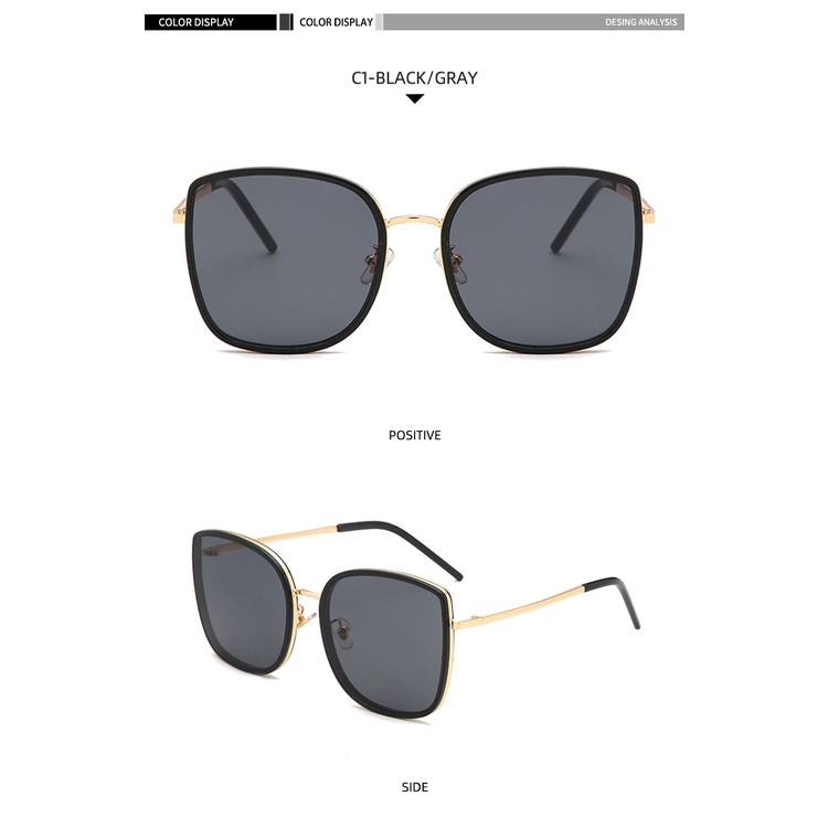 2021 new Korean fashion square big frame ins street metal sunglasses