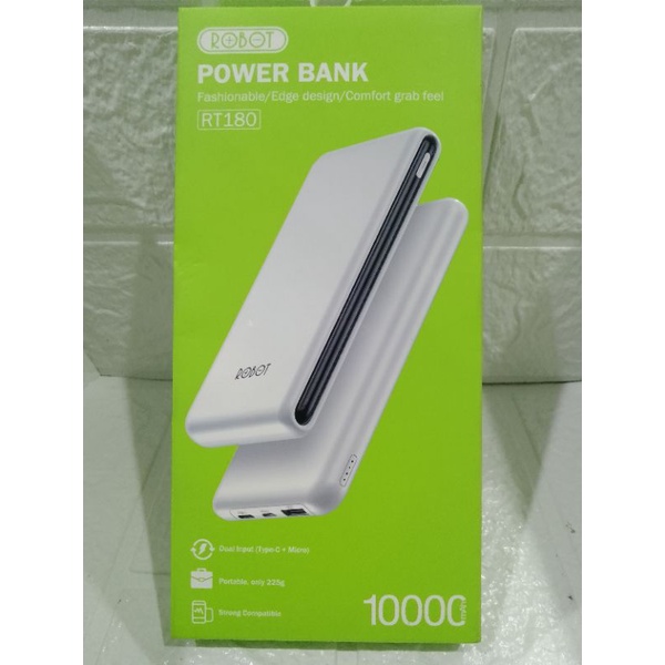 Power Bank Robot RT180 Kapasitas 10000Mah,Power bank ori,power bank robot,aksesoris hp.