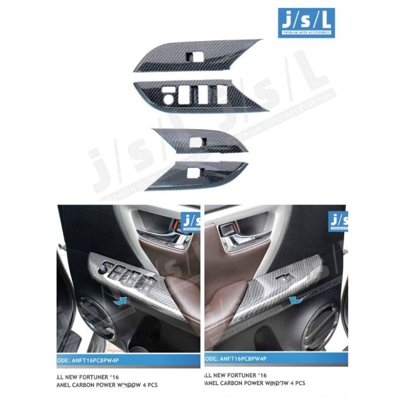 panel power window 4 PC all new Fortuner Chrome, Carbon , Wood jsl