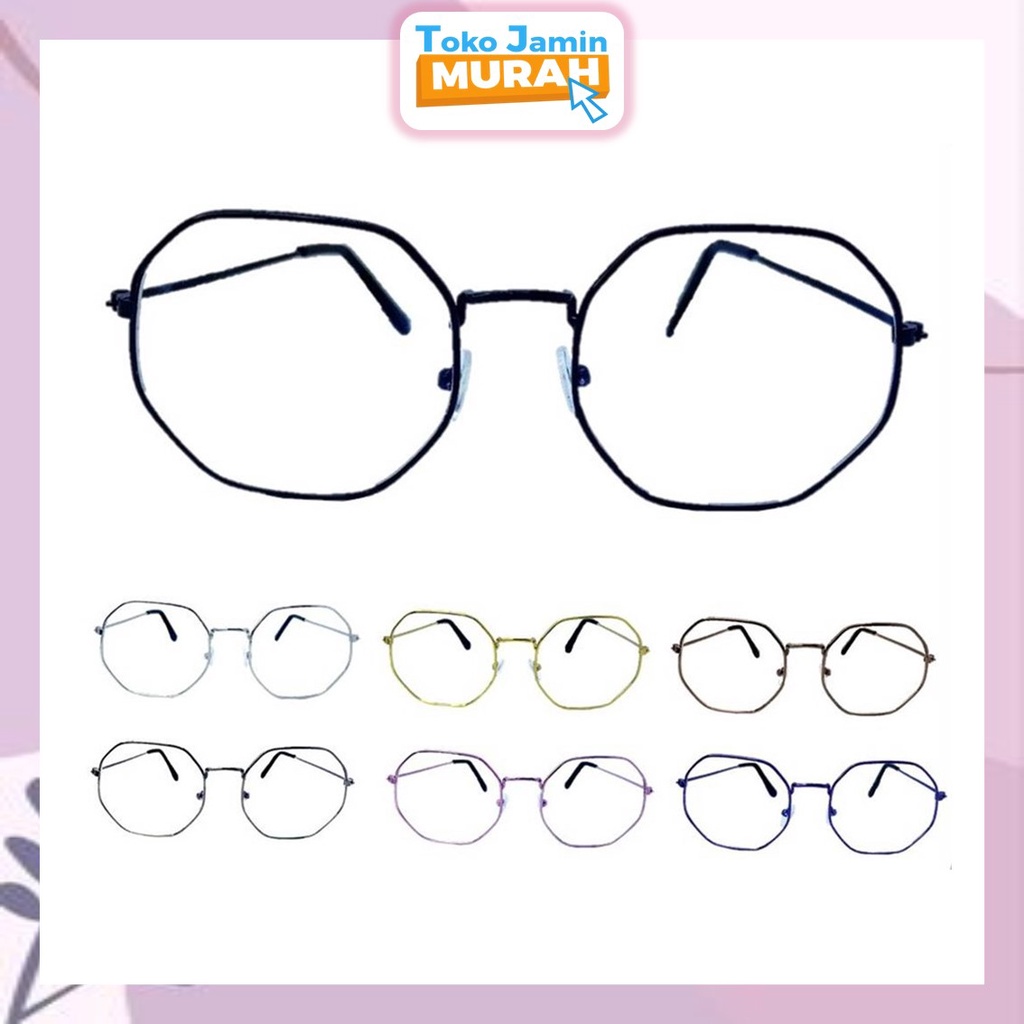 TJM VZ022 Kacamata Anti Radiasi Korean Style Retro Square Besi Frame Kacamata Wanita Pria Murah