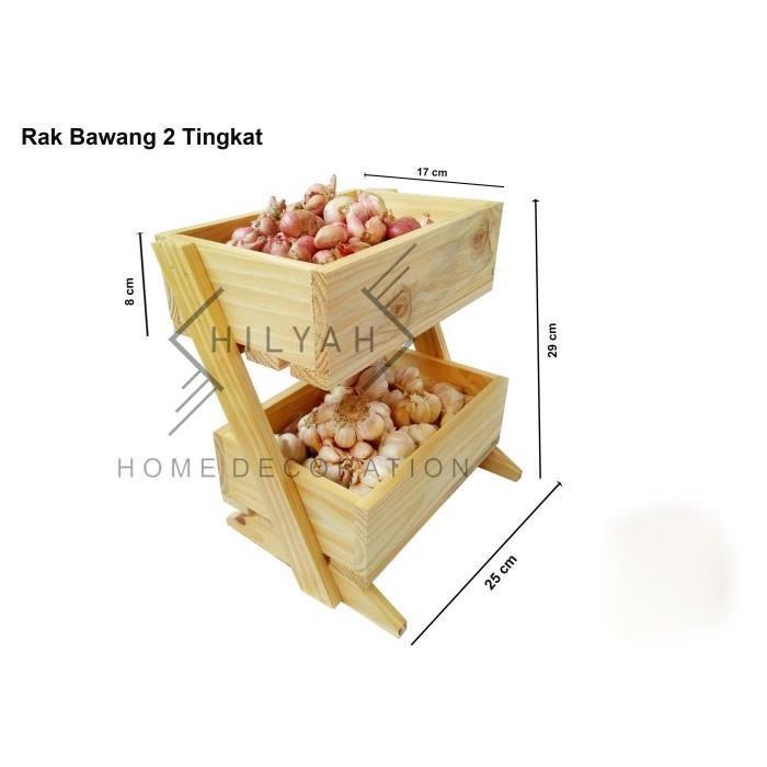 Rak Bawang 2 Susun /Rak Telor / Rak Buah / Rak Dapur Kayu Jati Belanda