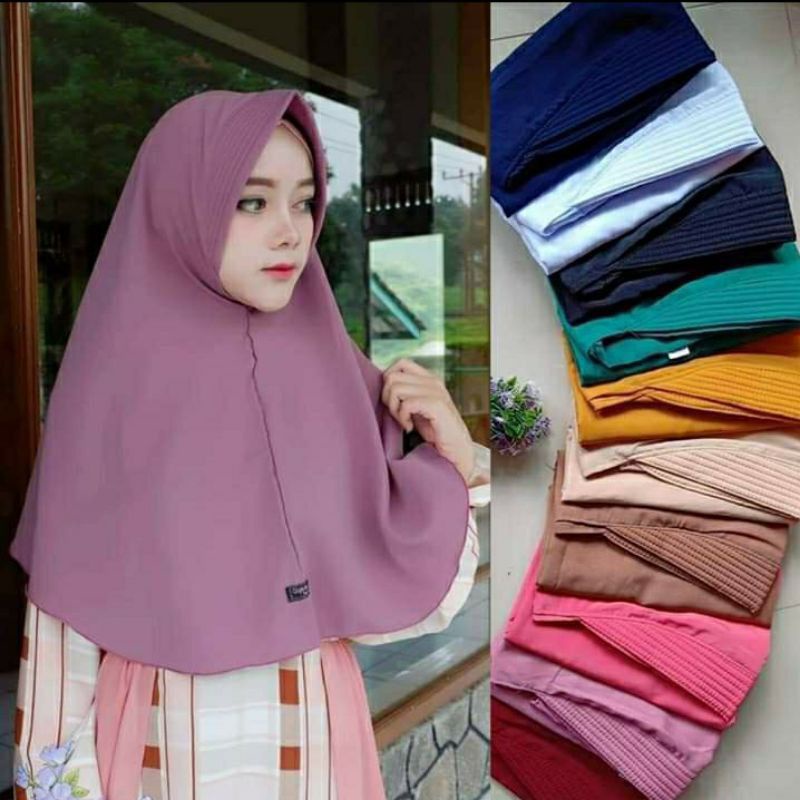 JILBAB BERGO PET SIMPLE WOLFIS/ KERUDUNG INSTAN POLOS SIZE M