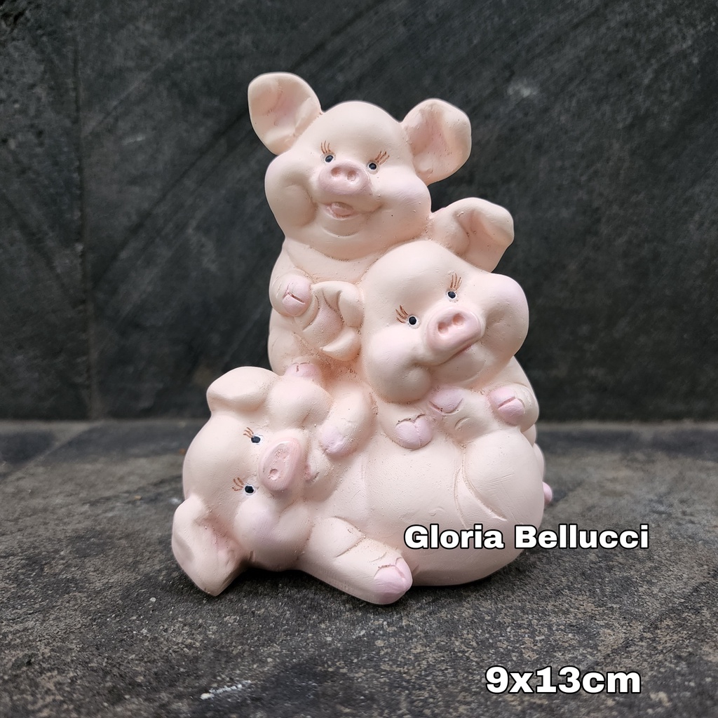 patung babi nempel lucu pajangan pig statue piggy decor interior rumah