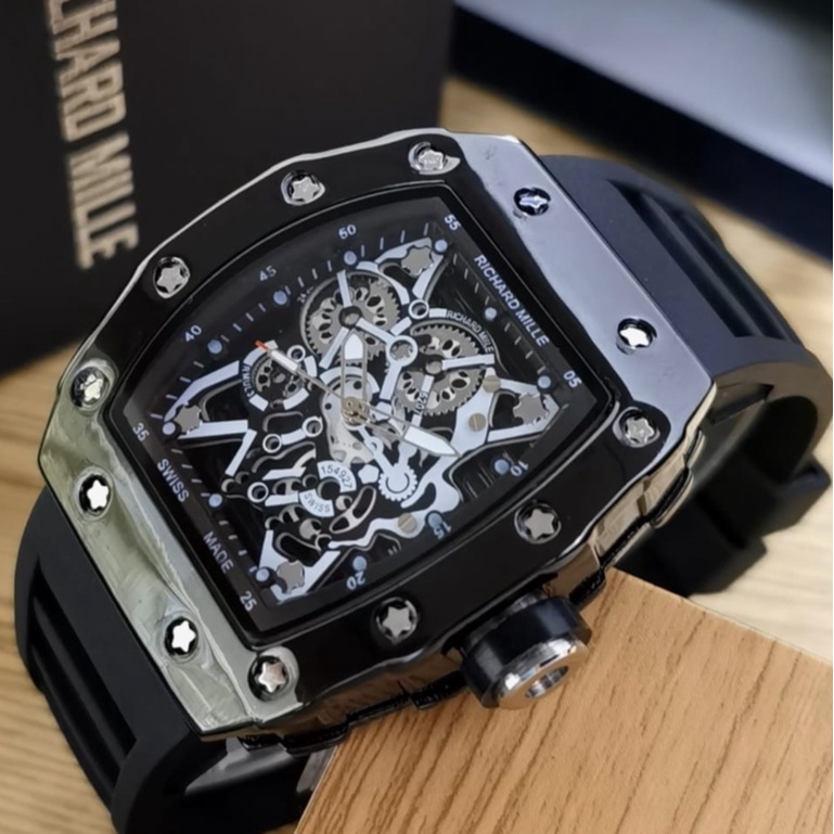 JAM TANGAN FASHION COWOK RM KEPALA BESI CHRONO VARIASI D-4CM (FREE BOX & BATRAI CADANGAN)