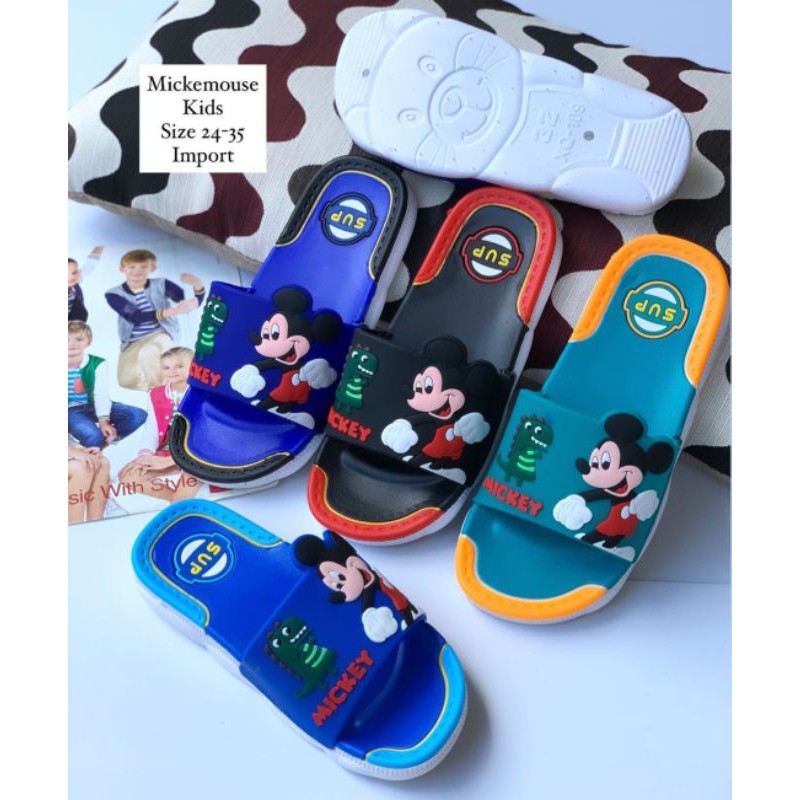 Sandal Selop Anak Karakter Mickey Mouse Disney / Slop Anak Mickey Mouse Impor