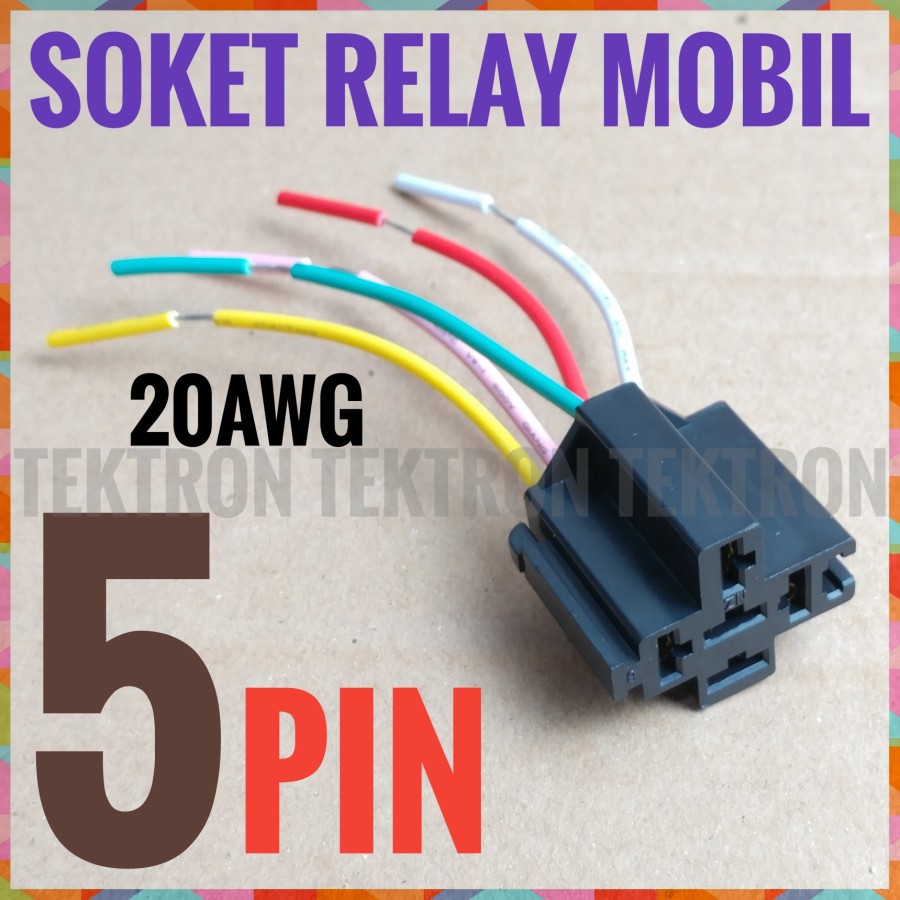Soket Relay Mobil 5Pin Socket Car 5pin kabel 20awg