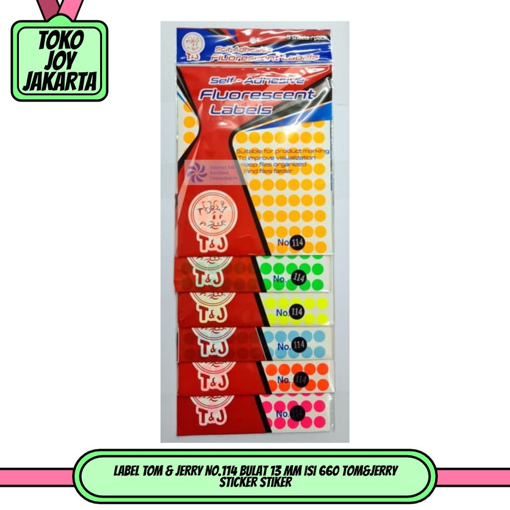 

Label TOM & JERRY No.114 Bulat 13 mm isi 660 Tom&Jerry Stiker Sticker