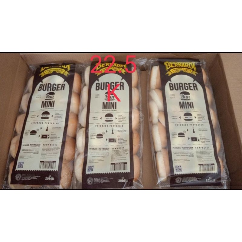 

roti burger mini isi 20 Bernardi 620g