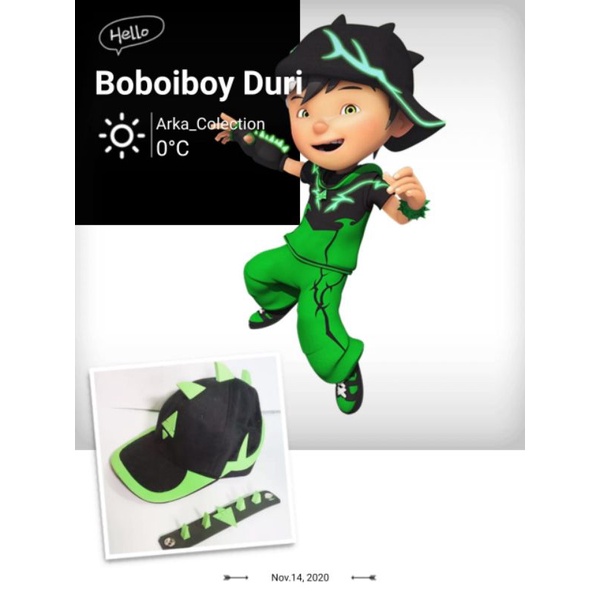 bisa COD Topi Boboiboy Duri Boboiboy Akar Boboiboy Daun Bonus Gelang