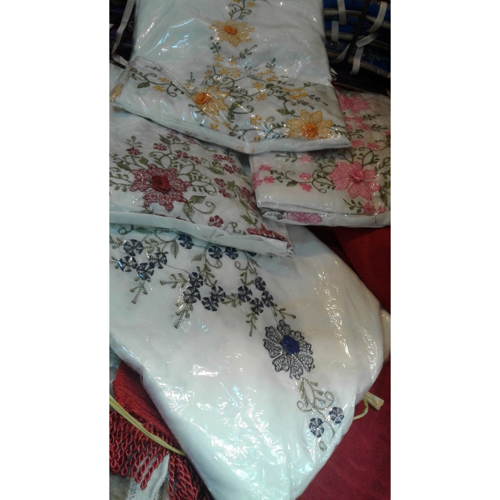 MUKENA PUTIH KATUN BSY BORDIR MURAH MOTIF BUNGA TIMBUL (UKURAN DEWASA) TERLARIS