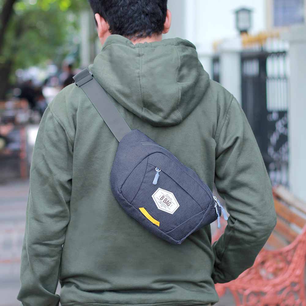 Tas Selempang Waistbag Kecil Pria Distro Original Terbaru Simpel Premium Multifungsi