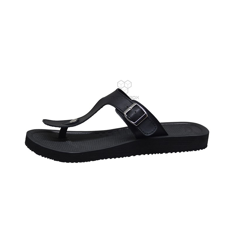 THREE BOX - Sandal Jepit Andromeda Casual Ringan Unisex Black ORIGINAL