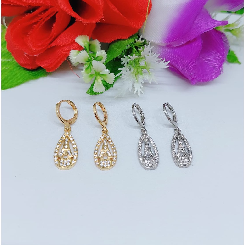 Anting permata lapis emas perhiasan fashion J-L