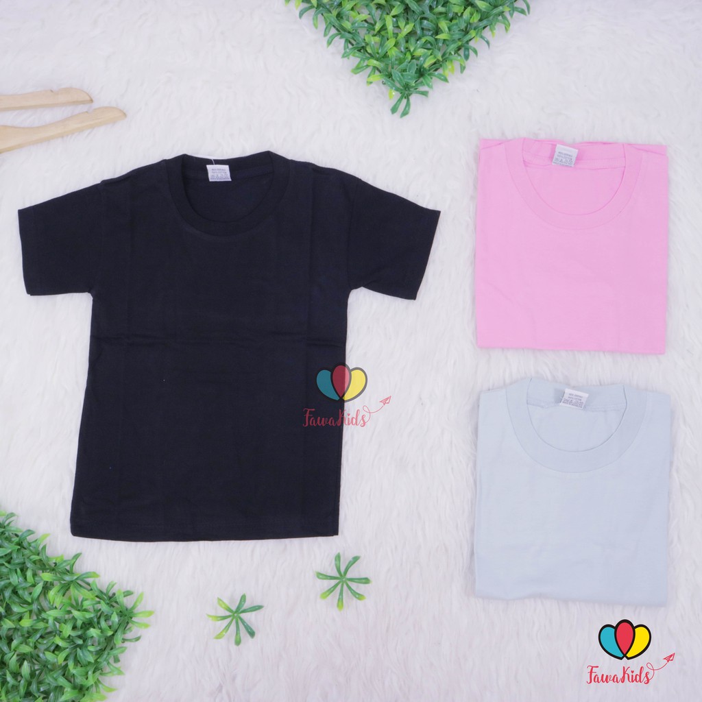 Kaos Polos Anak 2-10 tahun / Baju Anak Laki Perempuan Baju Murah Atasan Lengan Shirt Pendek Grosir