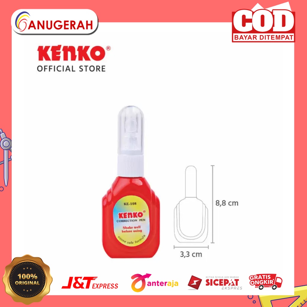 

KENKO KE-108 TIPE-X CAIR / CORRECTION PEN / STIPO CAIR