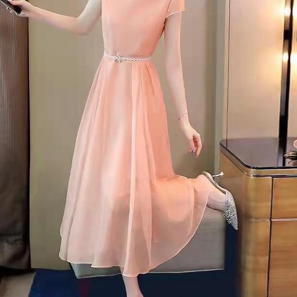 Harga Murah.. dress korean style pink jumbo wanita korea