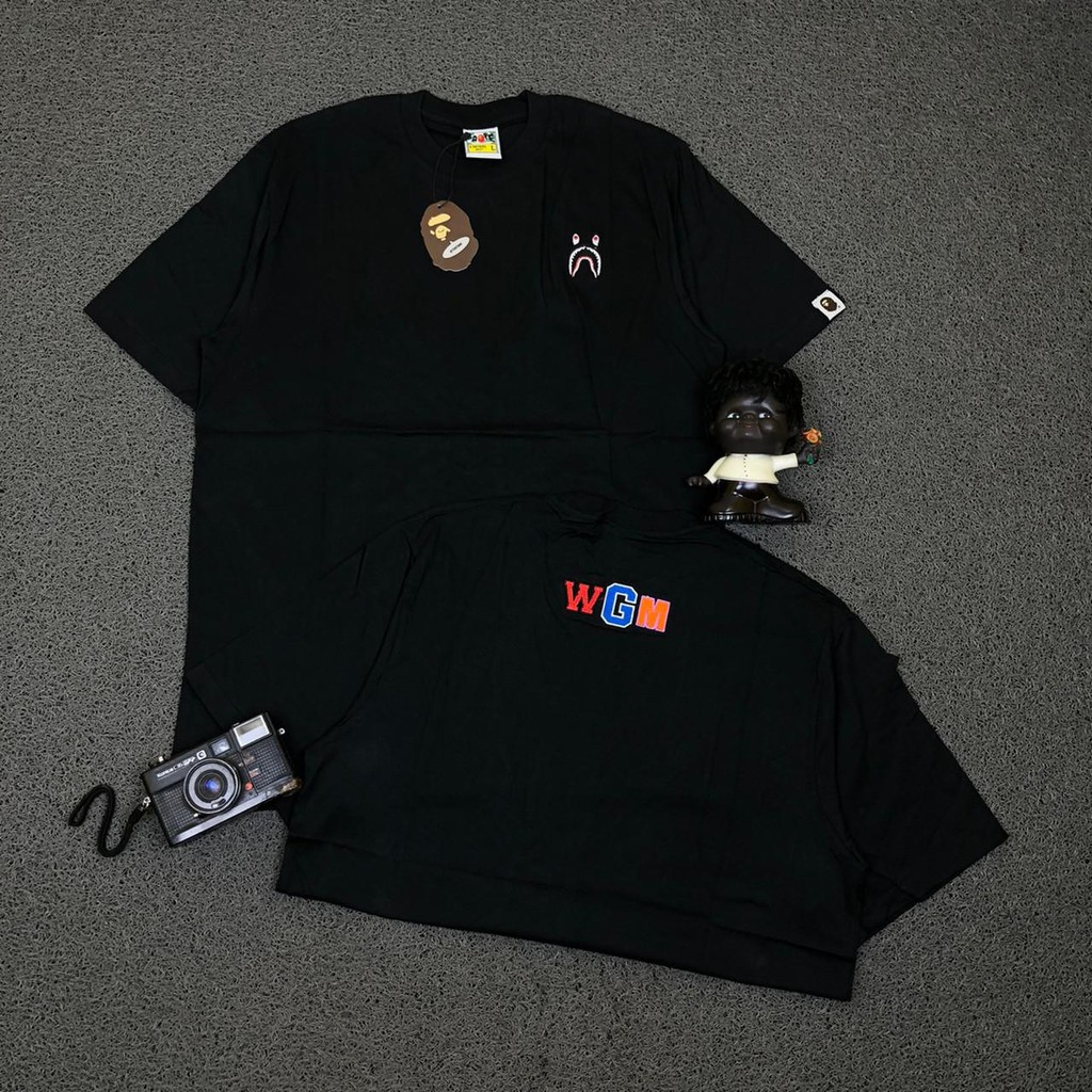 KAOS TSHIRT A BATHING APE BAPE SMALL LOGO BORDIR PATCH BASIC PLAIN TEE