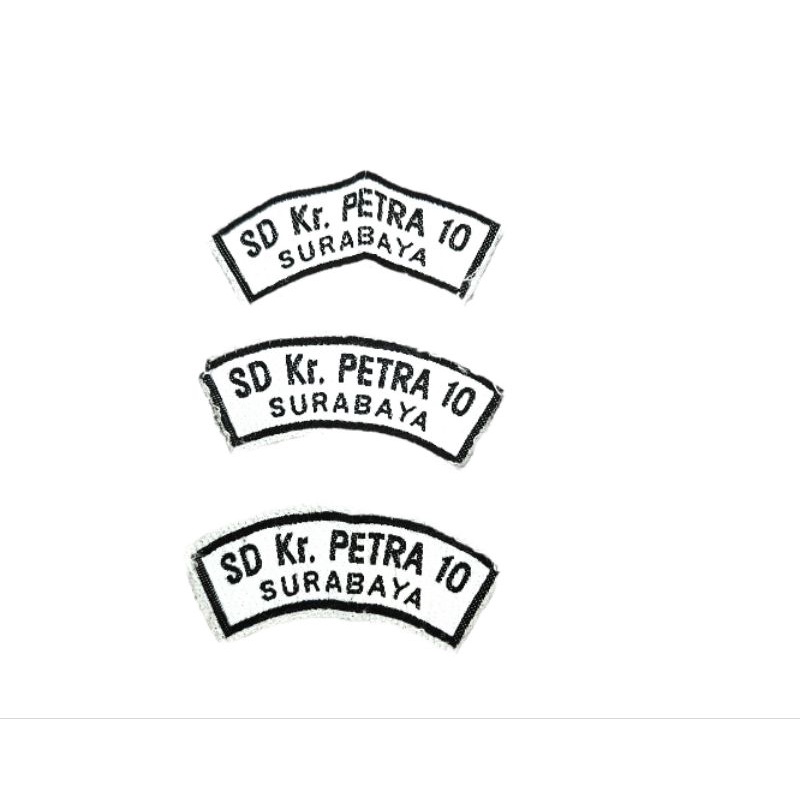 Badge lengan seragam SD Petra 10 Surabaya isi 3pcs