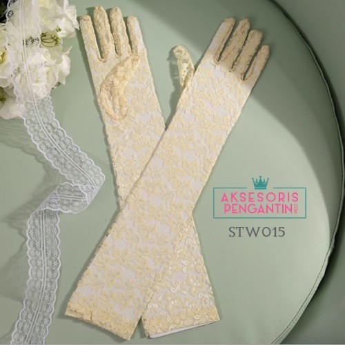 [READY SIAP KIRIM] WEDDING GLOVES SARUNG TANGAN AKSESORIS WANITA LACE NUDE STW015