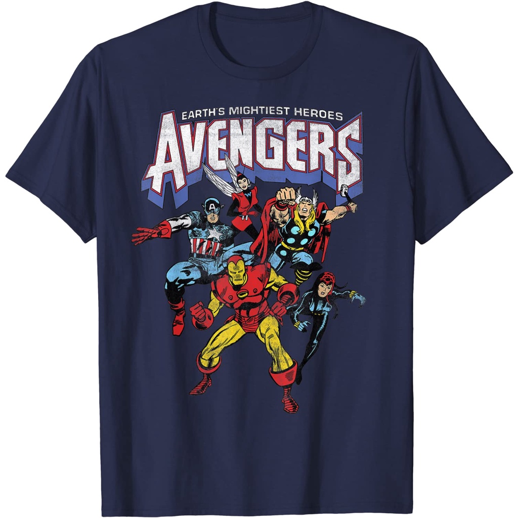 Kaos Dewasa Marvel Avengers Classic Vintage Group Shot - Kaos Pria - Kaos Wanita - Kaos Laki Laki - 