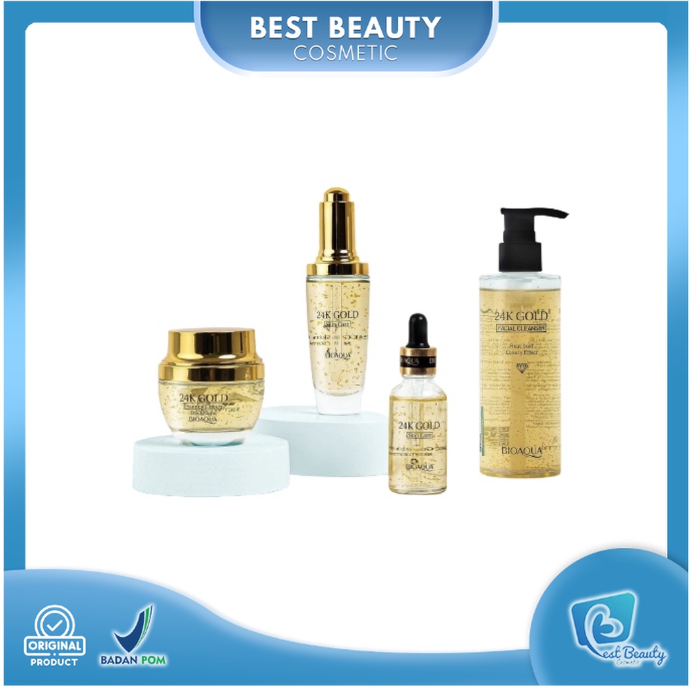 ★ BB ★ BIOAQUA 24K Gold Series Skin Brightening/Serum Wajah/Essence Cream/Toner/Cleanser Pembersih Wajah/Body Wash - BIO AQUA