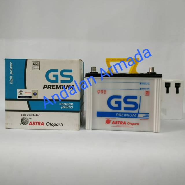 Aki Astra Otoparts GS Premium N50Z/55D26R (60Ah) + Air Aki Zuur